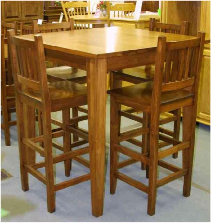Wormy Maple Mennonite Pub Table Lloyd's Mennonite Furniture Gallery Solid Wood Mennonite
