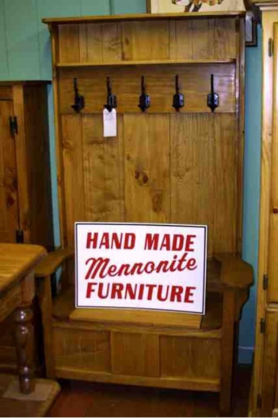 Deacons Bench with hooks Lloyd's Mennonite Furniture Gallery Solid