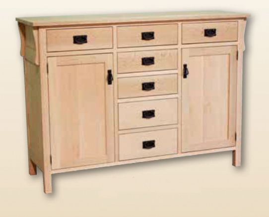 Mission Sideboard 7 Drawers / 2 Doors Mennonite Furniture Ontario at Lloyd's Furniture Gallery in Schomberg