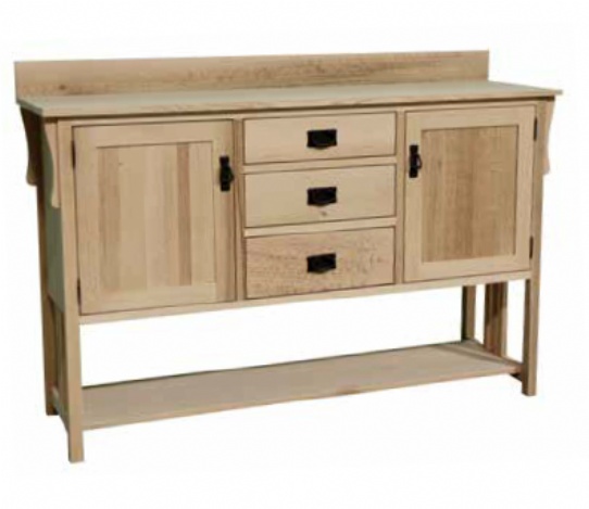 Mission Sideboard 3 Drawers / 2 Doors w/ Shelf Mennonite Furniture Ontario at Lloyd's Furniture Gallery in Schomberg