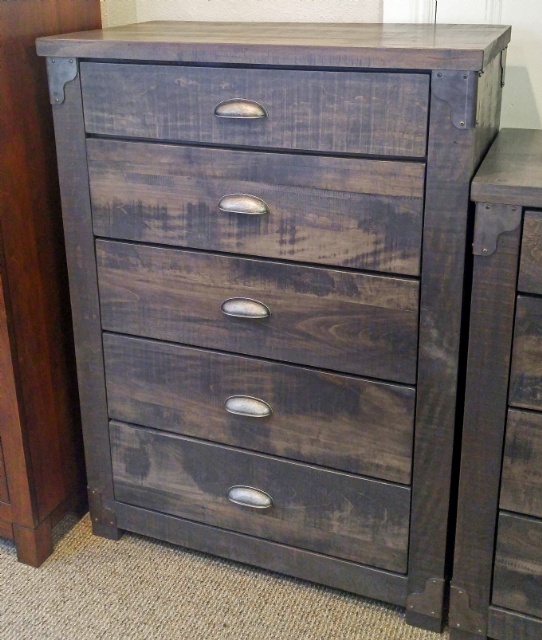 Hoover 5 Drawer Hiboy With Metal Corners Mennonite Furniture Ontario at Lloyd's Furniture Gallery in Schomberg