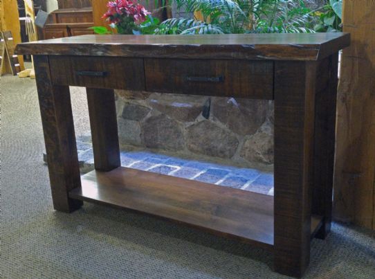 Live Edge Sofa table Mennonite Furniture Ontario at Lloyd's Furniture Gallery in Schomberg